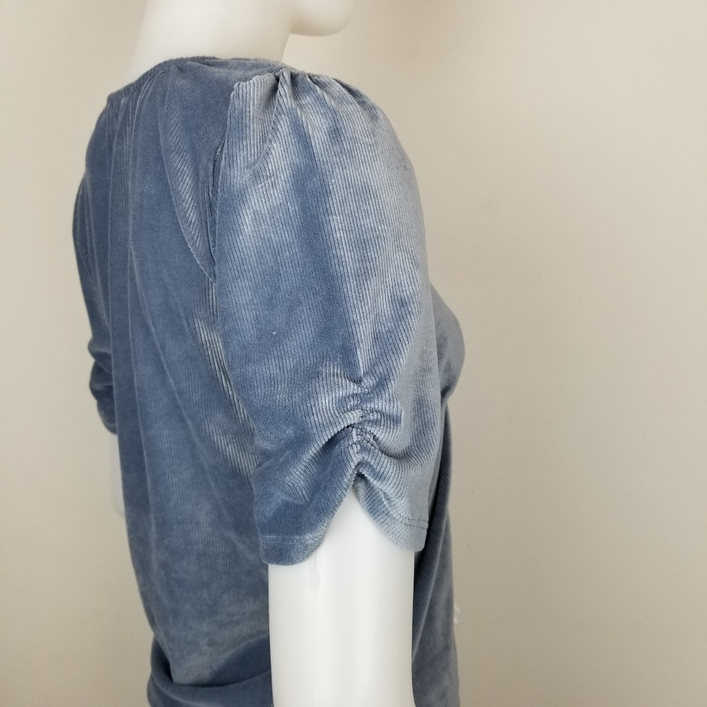 American Rag Grey Ribbed Velvet Tea Top NWT - Picture 3 of 7